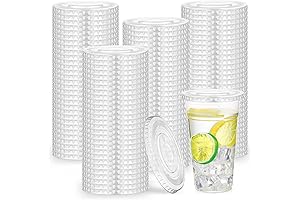 500 Count Clear Plastic Flat Lids with Straw Slot Fits 16, 20, 24 oz Cups