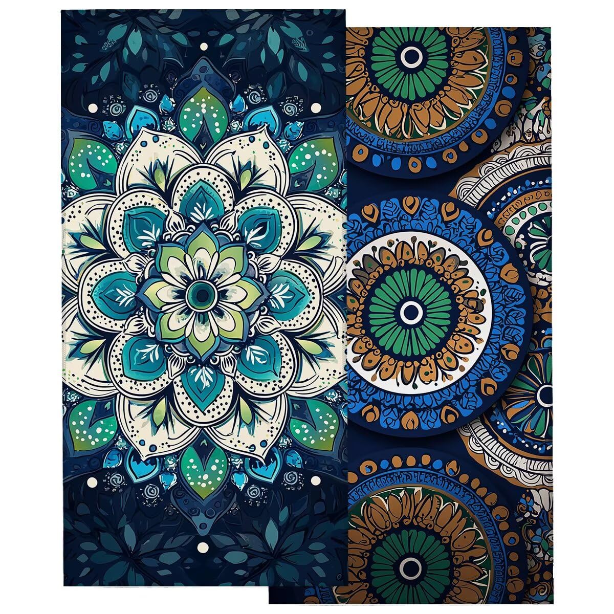 Telo Mare Microfibra, Telo Mare Grande 100x200cm 2 Pezzi, Asciugamano Palestra Donna Asciugatura Rapida, Antisabbia Asciugamano Microfibra, Leggero Asciugamani Palestra per Regalo (Mandala) -4322