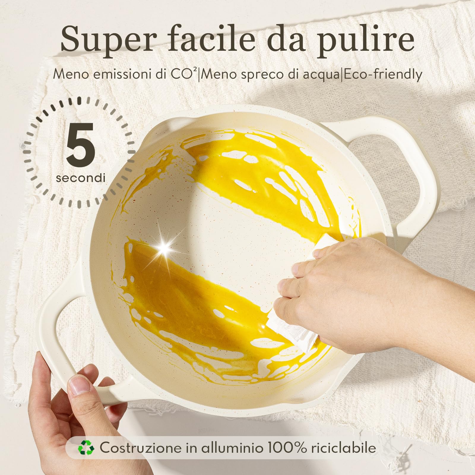CAROTE Batteria di Pentole 7 Pezzi,Padella 28/24cm, Casseruola 18cm/2.4L,28cm/3.8L/6.7L Casseruola con Coperchi Per Forno, Padelle Rivestimento Antiaderenti Per tutti tutti i piani cottura