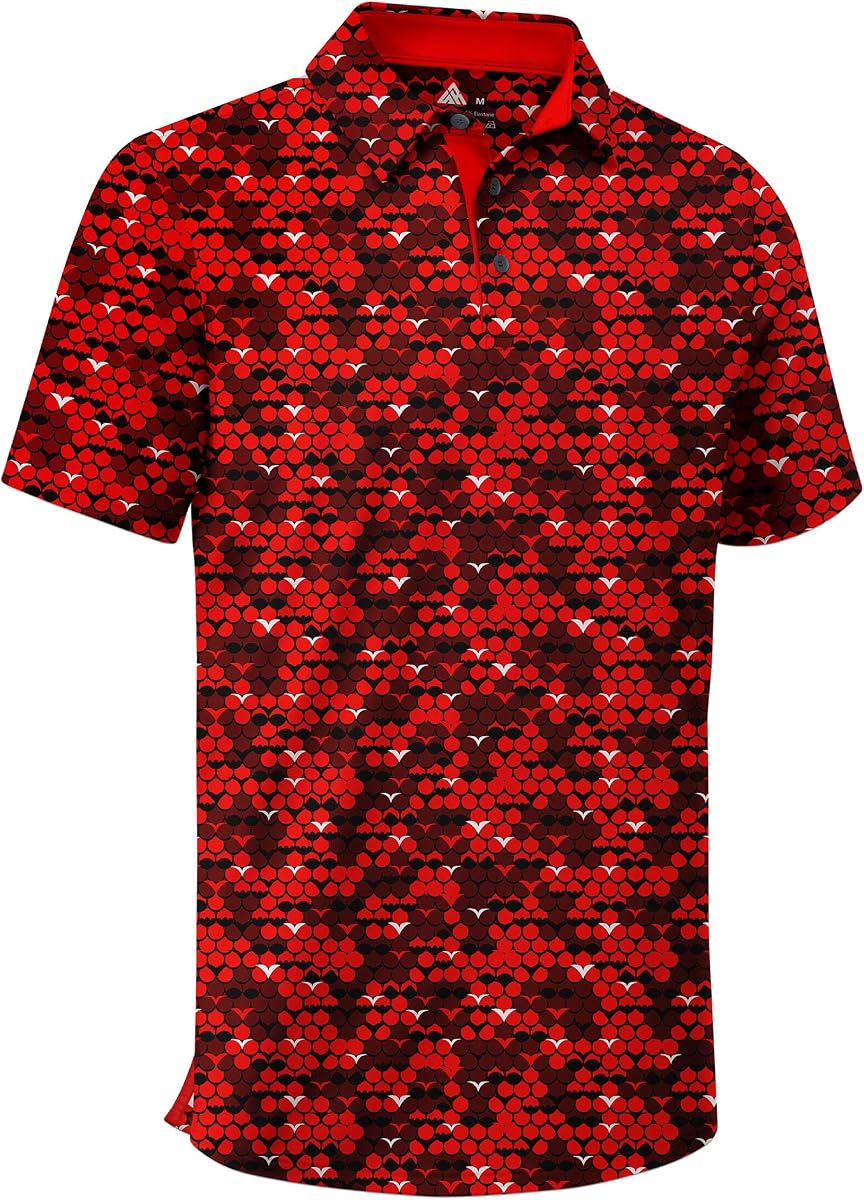 ZITY Camisa de golf para hombre Polo deportivo informal con cuello y manga corta UPF 50+ | Lavado a máquina, Patrones de impresión, Rendimiento que absorbe la humedad, Secado rápido, Transpirable, Elástico, Suave, Diario, Negocios, Trabajo