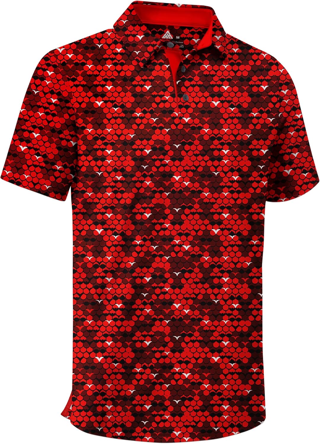 ZITY Mens Golf Shirt Short Sleeve Moisture Wicking Performance Daily Casual Print Patterns Collared Golf Polo Shirts for Men