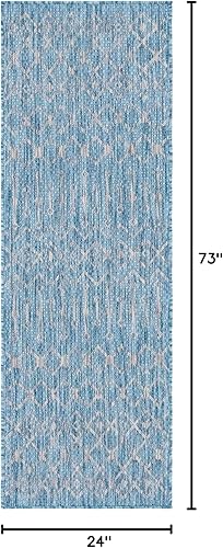 Vista 455 de Unique Loom Alfombra Colección enrejado Marroquí Celosía Transicional Interior y Exterior, Polipropileno Gris carbón/natural