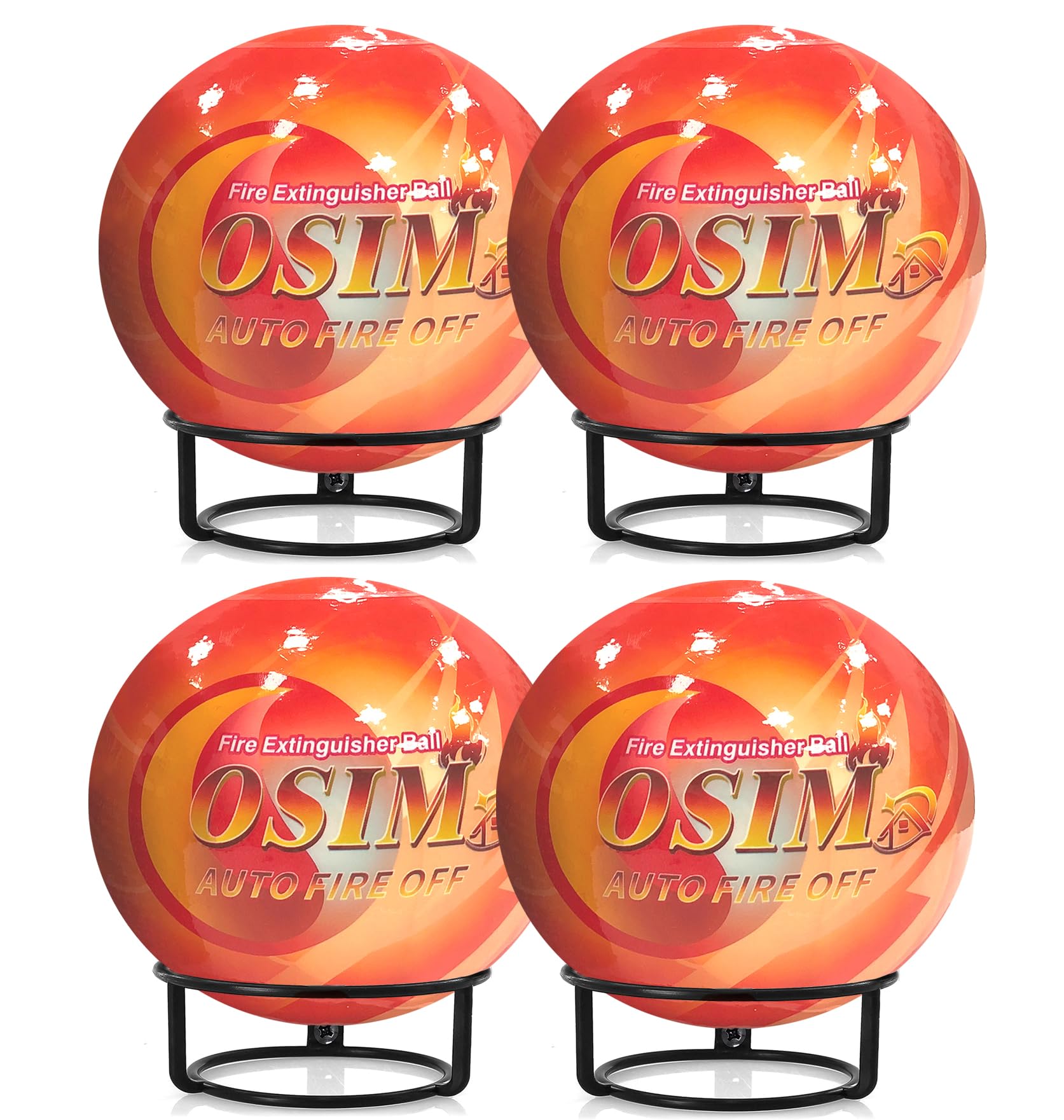 Buy 4 PACK Portable Automatic Fire Ball Extinguisher with Bracket, Fire Suppression Ball Self