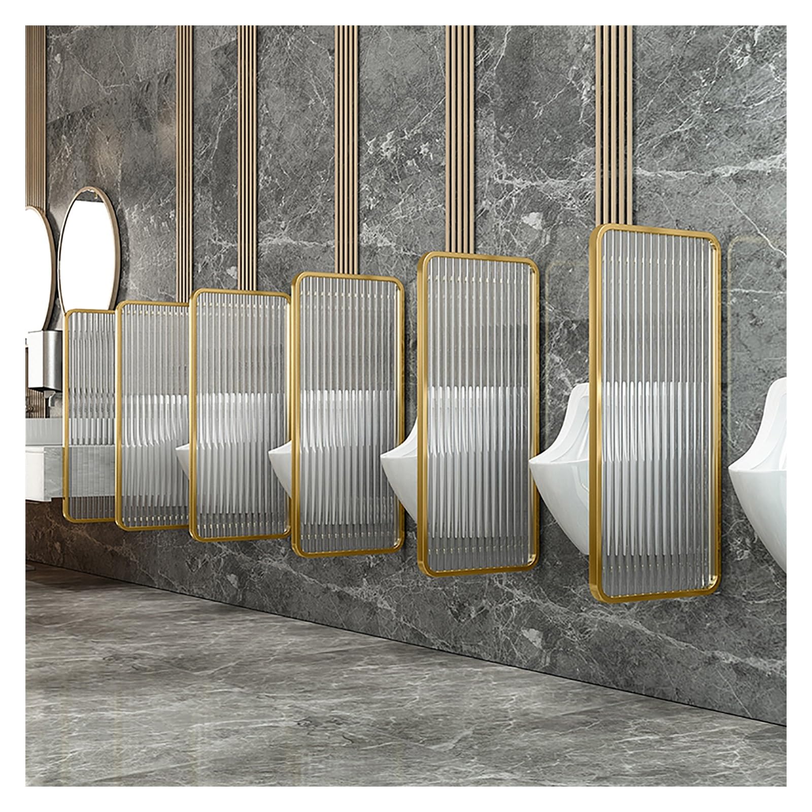 Séparateur mural pour urinoir compact et panneau décoratif pour toilettes