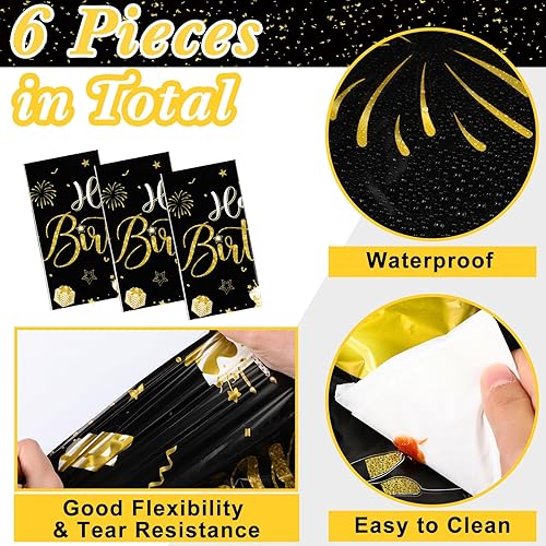 Vista 110 de Tudomro 3 manteles rectangulares de plástico para decoración de fiesta de cumpleaños, para mujeres y hombres, suministros de fiesta de baby shower