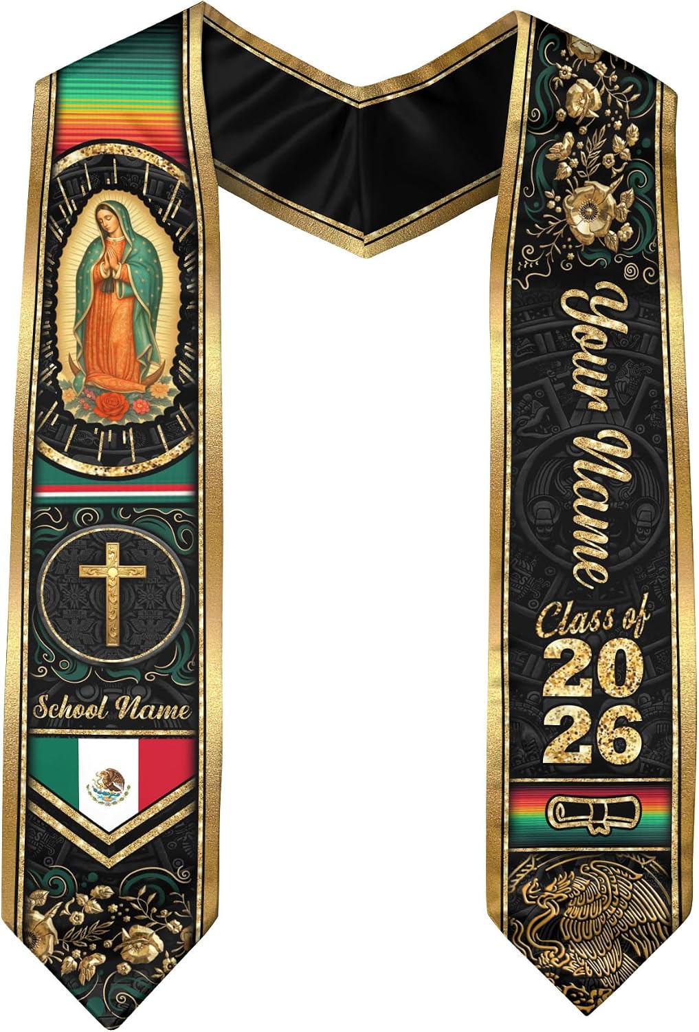 Mexican Stole Personalized, Mexican Graduation Sash 2026, Custom Graduation Stole Mexico