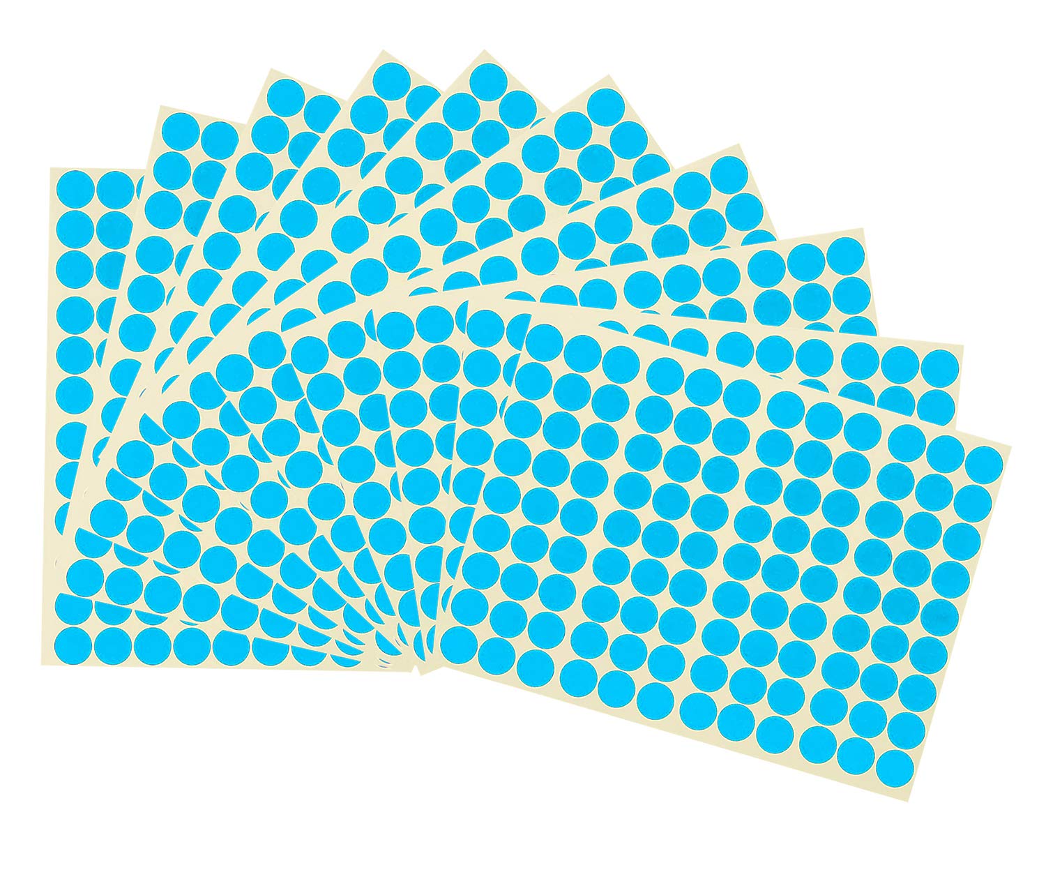 Pegatinas de Puntos Redondos,Puntos Autoadhesivos de 16MM 15 Pack Etiquetas de Círculo de Colores Etiquetas de Codificación para Calendarios de Marcado DVD Libros Escolares Manualidades de Arte Azul