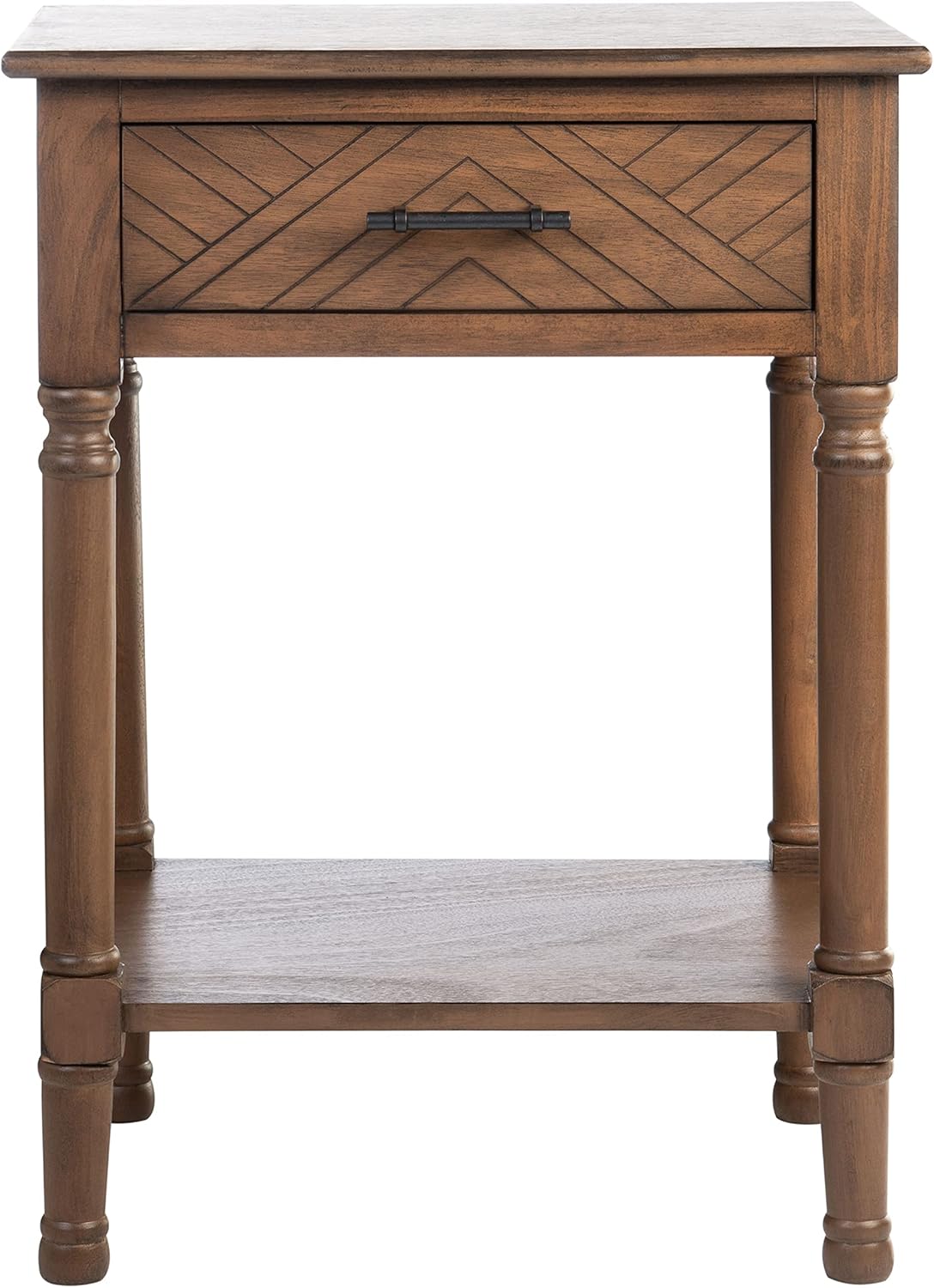 SAFAVIEH Home Collection Peyton Brown 1-Drawer Lower Shelf Accent Table ACC5704C
