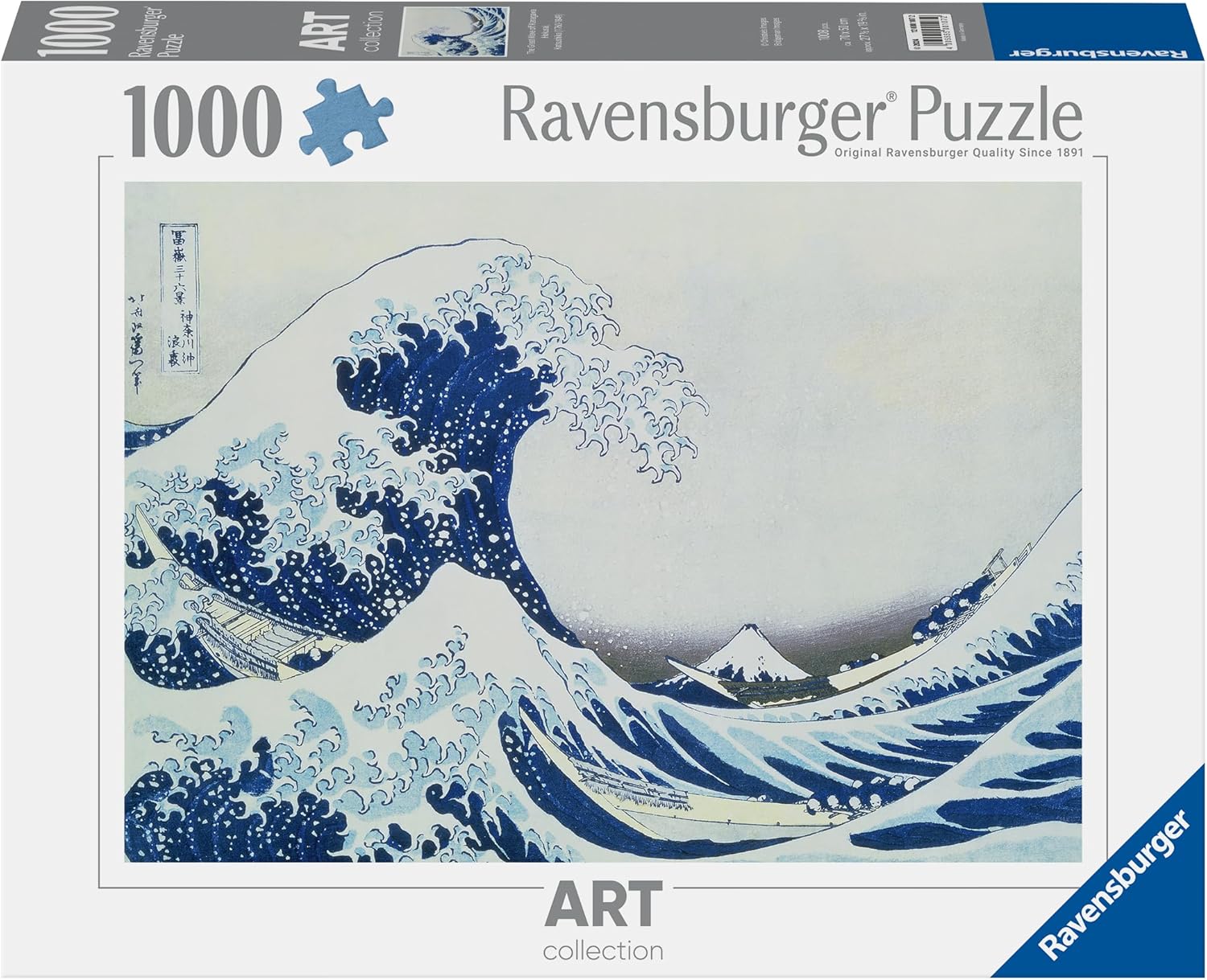 Ravensburger Puzzle for Adults - Puzzle 1000 Pieces - Art Collection - The Great Wave of Kanagawa/Hokusai - Adults and Children from 14 Years - High Quality Puzzle - 12000107