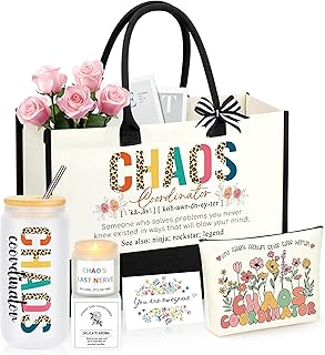 Chaos Coordinator Gifts, Boss Gifts for Women, Administrative Professional Day Christmas Coworker Appreciation Gift Ideas for Social Worker Boss Lady Coworker Manager Basket Set of 5