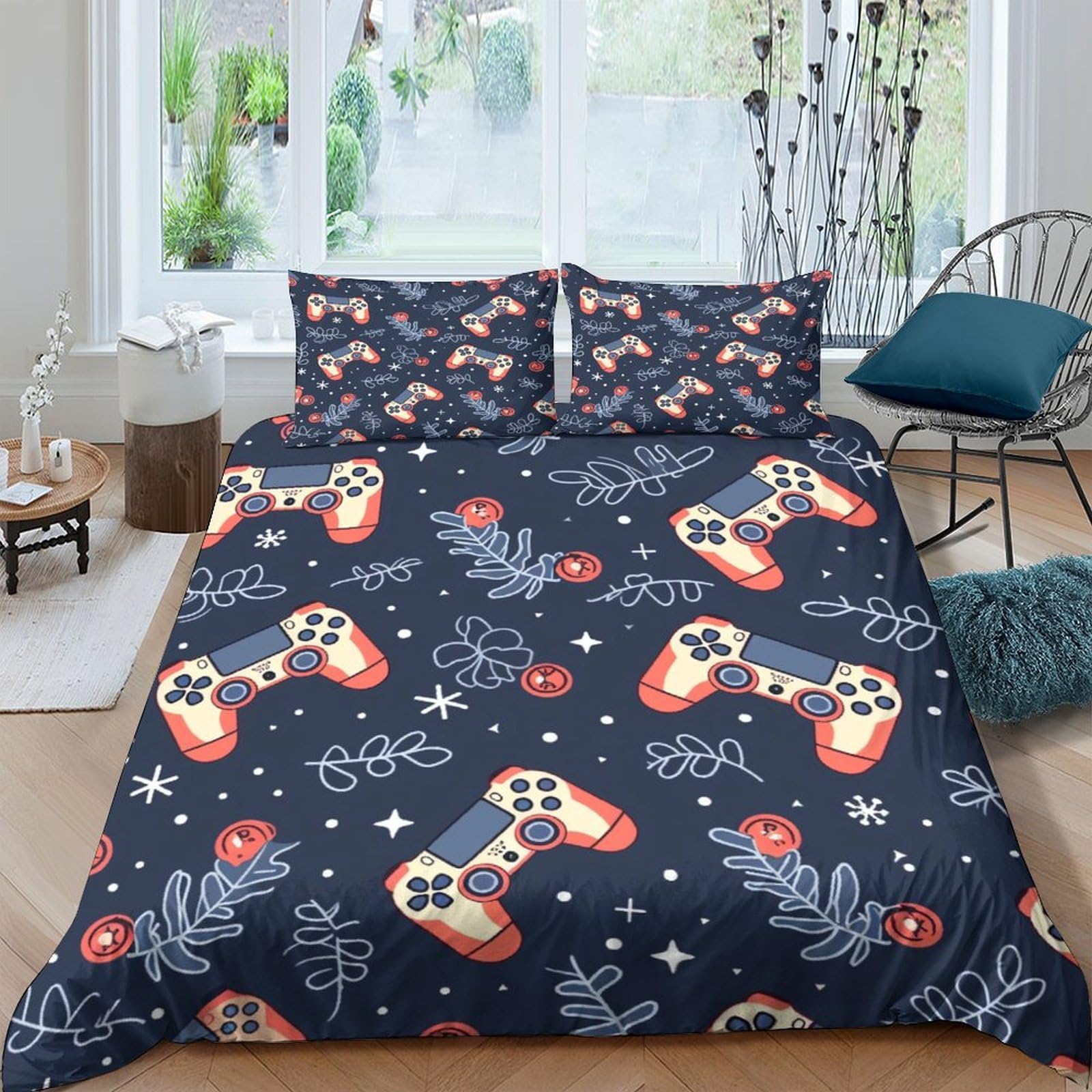 Housse de couette gamer 3D 220x240cm pour une chambre d'ado moderne et confortable
