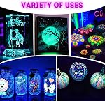ABEIER Glow dans la peinture acrylique sombre, 10 Couleurs vives (60ml/2oz) peinture noire, peinture artisanale néon, peinture fluorescente longue durée idéale pour DIY Projets Décorations de Noël de Pâques Halloween