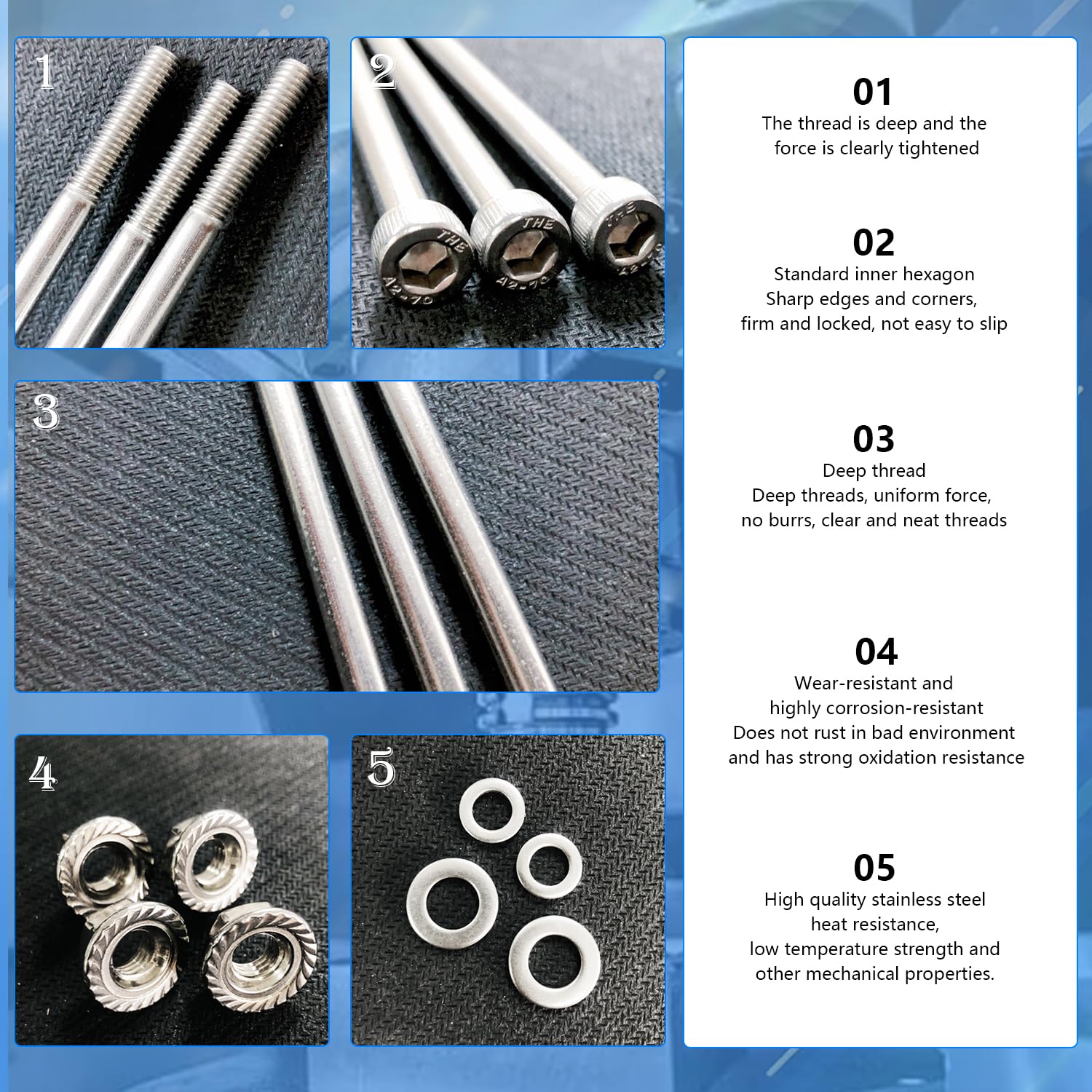 Cylinder Head Studs Kit & Engine Bolt Screw Kit Replacement for 1999-2008 Sportrax 400 TRX400EX 2x4, 2009 2012 2013 2014 TRX400X 2x4 Heavy Duty Cylinder Head Stud Nuts Bolts Kit