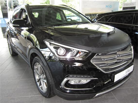 Hood Bra Front End Nose Mask Compatible with Hyundai Santa Fe 2012-2018 Bonnet Bra STONEGUARD Protector Tuning