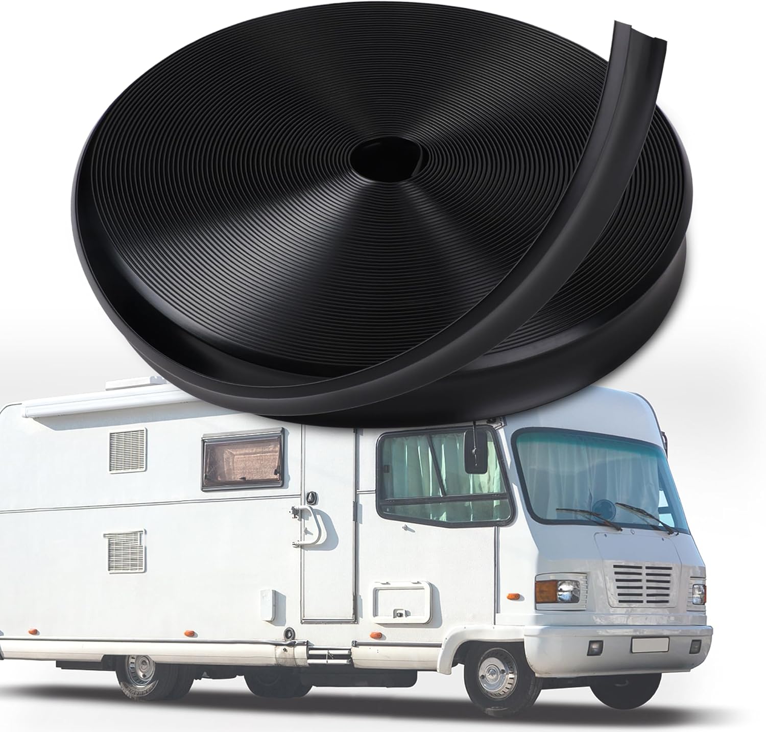 7/8" RV Trim Molding Insert, 100FT Heavy Duty RV Trim Molding Exterior, UV Resistant Camper Vinyl RV Screw Cover RV Accessories Fits for RV Camper Travel