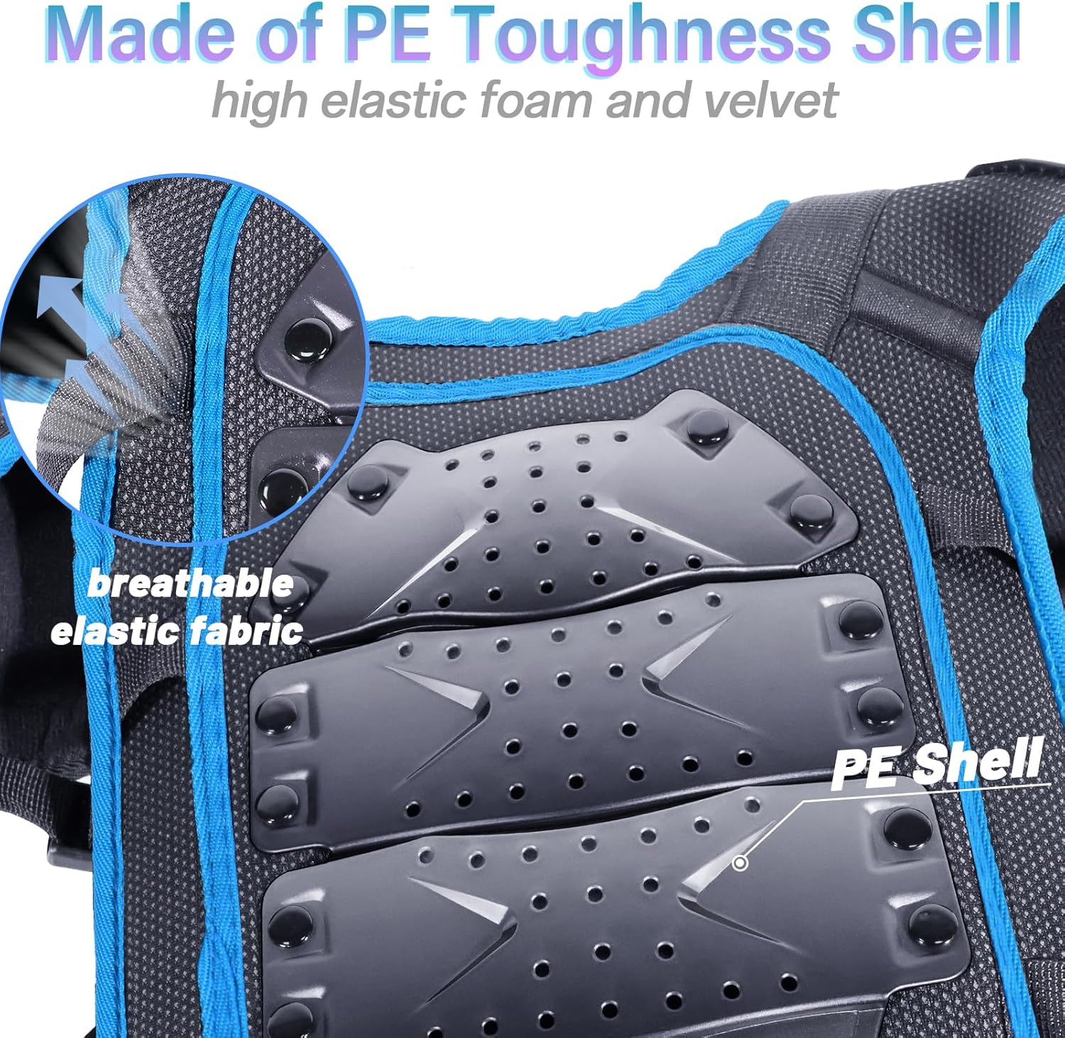 StarknightMT Upgraded Kids Motorcycle Armor Suit Teen Dirt Bike Gear Riding Protective Set for Cycling, Skateboarding, Skiing, Skating, Off-Road (Blue) - Image 3