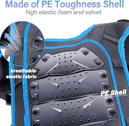 Vista 21 de StarknightMT Conjunto de armadura de motocicleta mejorada para niños, adolescentes, equipo de protección para ciclismo, patinaje, esquí, patinaje