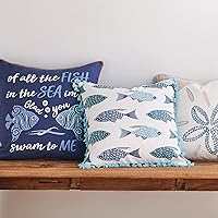 Vista 3 de Levtex Home - Laida Beach - Almohada decorativa (18X18in.) - Concha de Dólar de Arena - Espuma de mar Verde, Blanco y Natural