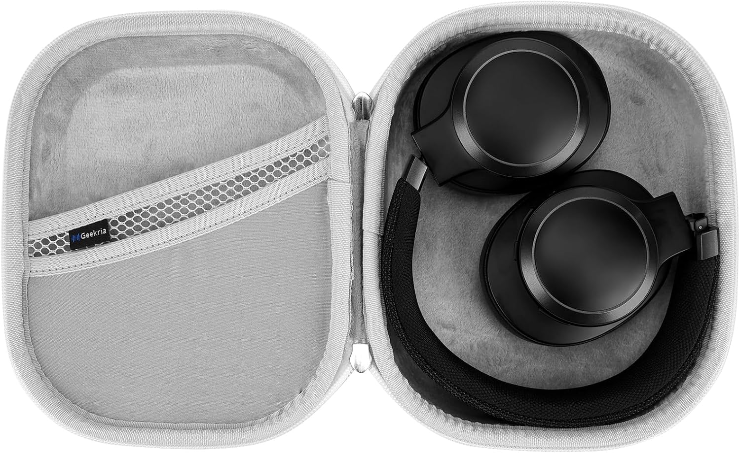 Geekria Shield Headphones Case Compatible with JBL Tune 770NC/760NC/720BT/710BT, Live 500BT, Tour ONE M3 and More, Replacement Hard Shell Travel Carrying Bag with Cable Storage (White) - Image 3