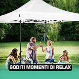 VONROC Gazebo 3x3m pieghevole Easy-Up - Tenda da Giardino Impermeabile, Protezione UV 50+, Telaio in Acciaio, Borsa con Ruote - Modulare ed Espandibile - 3