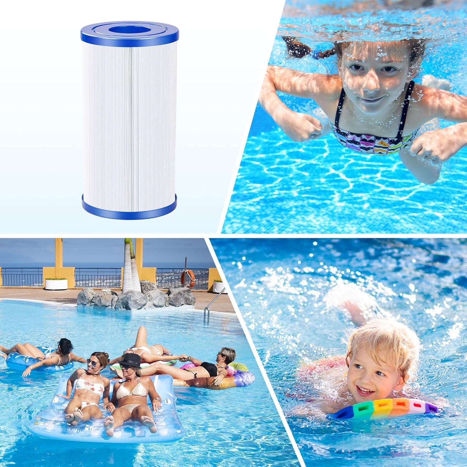 Ying-ti PRB35-IN Spa Filter Cartridge 2 Pack - Replaces Unicel C-4335, Guardian 409-219, Filbur FC-2385 & More, 35 sq.ft 5"x9" Drop-in Hot Tub Replacement Filters