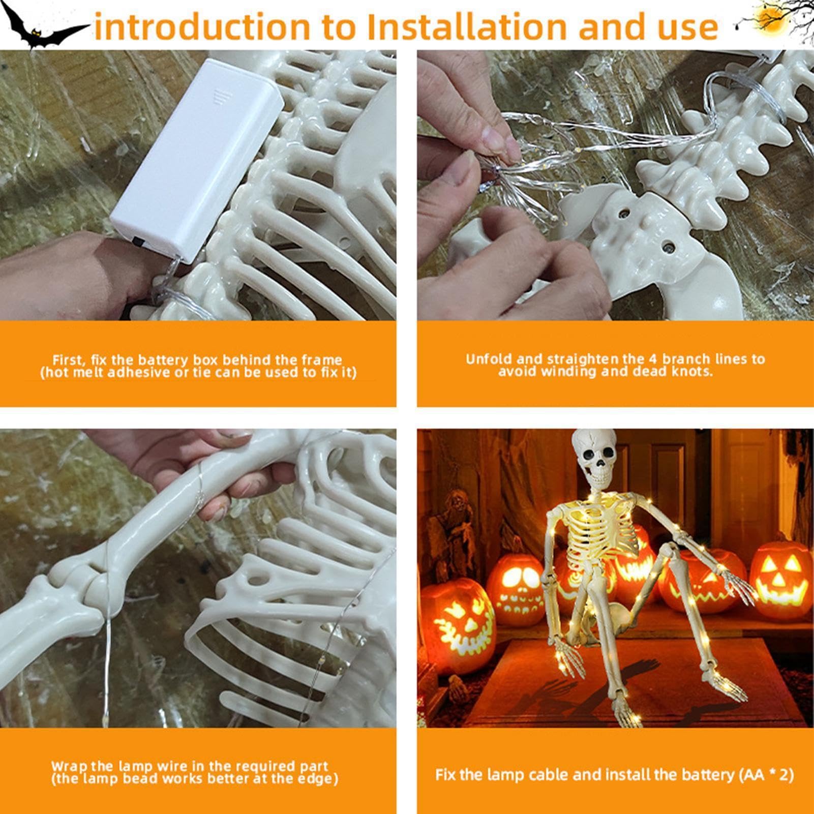 Scheletro Posable Decorazione di Halloween 30 "Spettrale Appeso Prop con