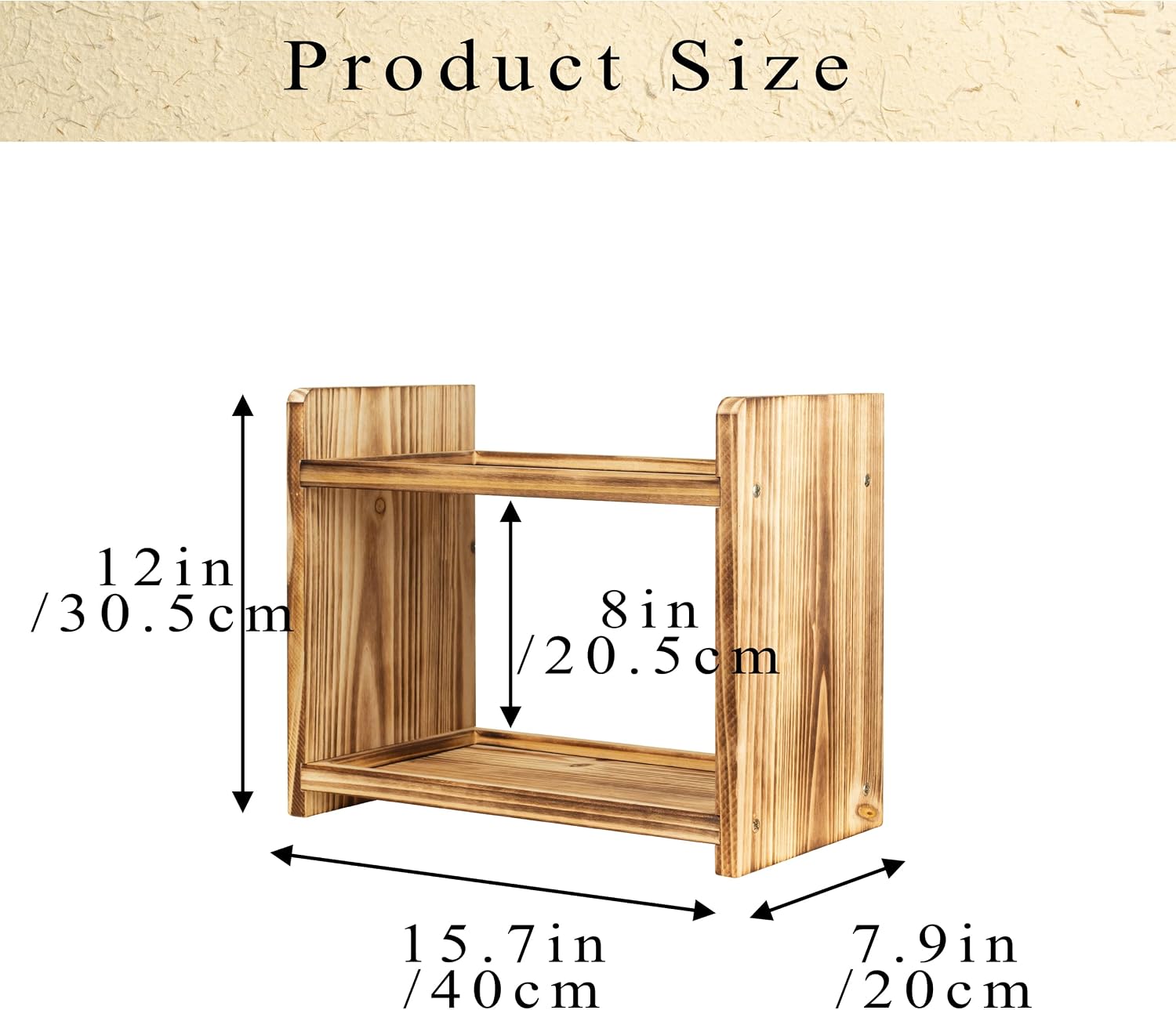 Large 2-Tier Wood Spice Rack, 15.7×7.9×12 a countertop Organizer for Kitchen and Bathroom Storage, Display of Cosmetics 2, SR-2