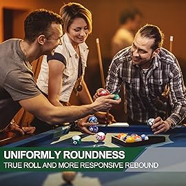 VSSAL Billiard Balls Set Pool Table Balls Deluxe White Marble-Swirl Style 16 Ball Set