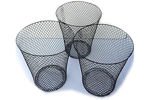 Wire Mesh Round Wastebasket Set 3-pack