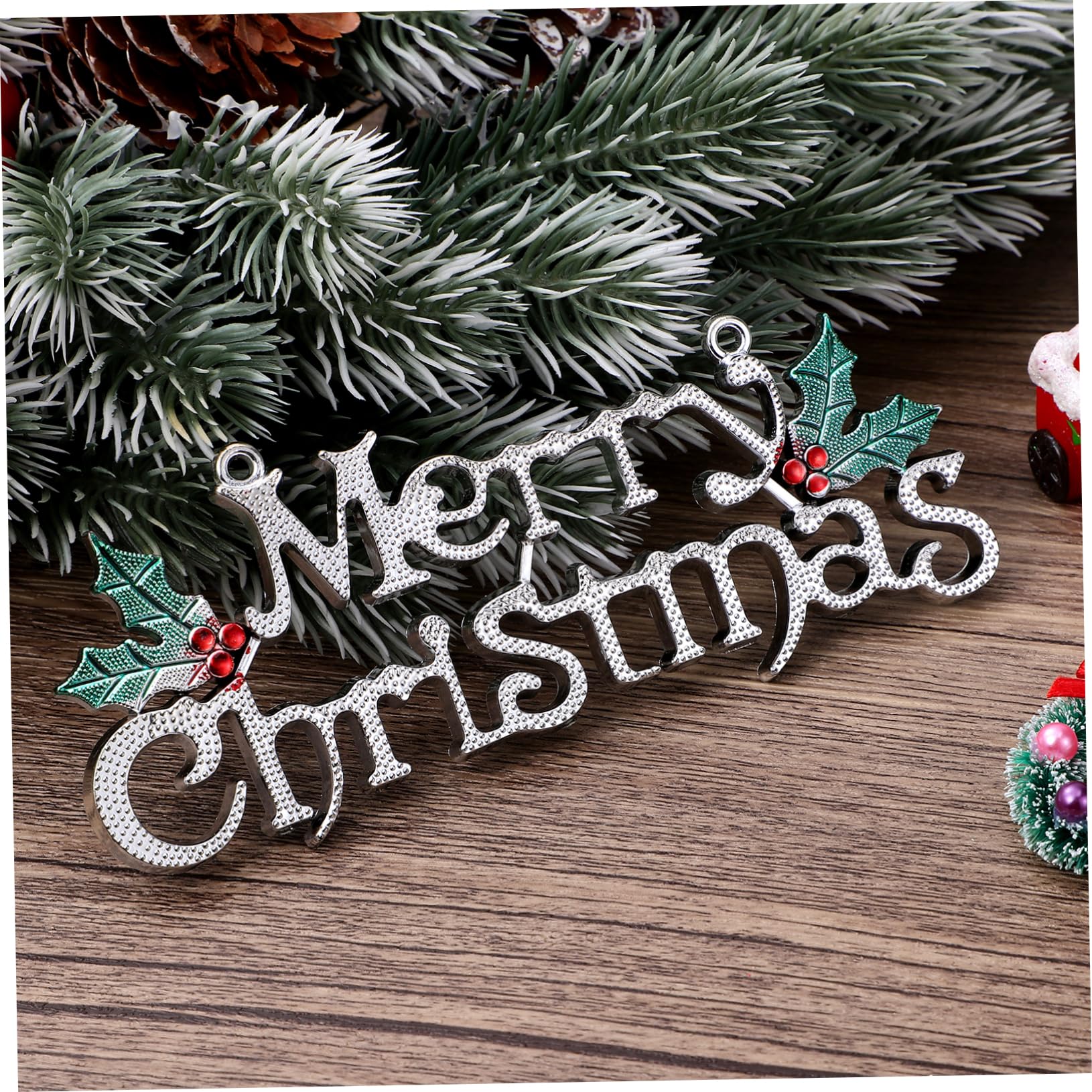 YARNOW 12 Piezas Placa Colgante Navideña Letras Feliz Navidad Adornos Para Puerta