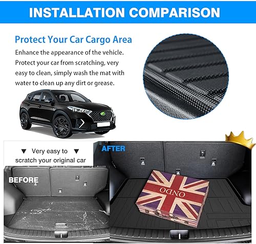 Vista 170 de Powerty Alfombrilla de maletero para Honda Pilot 2016-2021 2022, alfombrillas de carga TPE para todo tipo de clima, forro de carga para asiento