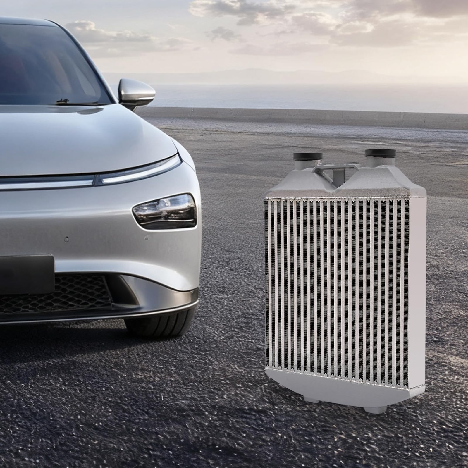 Chłodnica powietrza doładowującego, aluminiowa, chłodnica powietrza do Ibiza Mk4, Polo 9N3 Skoda Fabia LLK turbosprężarka, 60 psi i 0,5 psi, spadek ciśnienia, 78 x 40 x 7 cm
