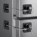 2 Pack Refrigerator Door Locks, Child Proof Fridge Lock for Kitchen Freezer, Cabinets and Drawers, Air Oven Air Fryer, Closets, Windows, Doors-No Tools Need or Drill (Patent)