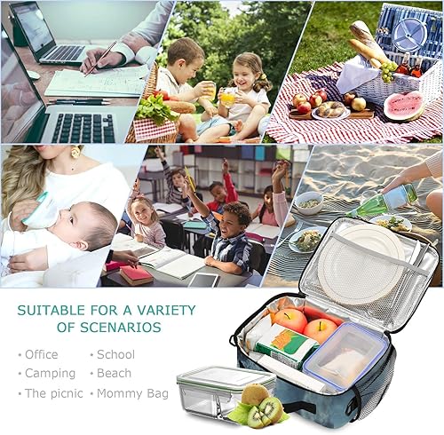 Miniatura 4 de Glaphy Bolsa de almuerzo personalizada con tornado para niños y niñas, bolsas de almuerzo personalizadas con tu nombre, lonchera aislada para la