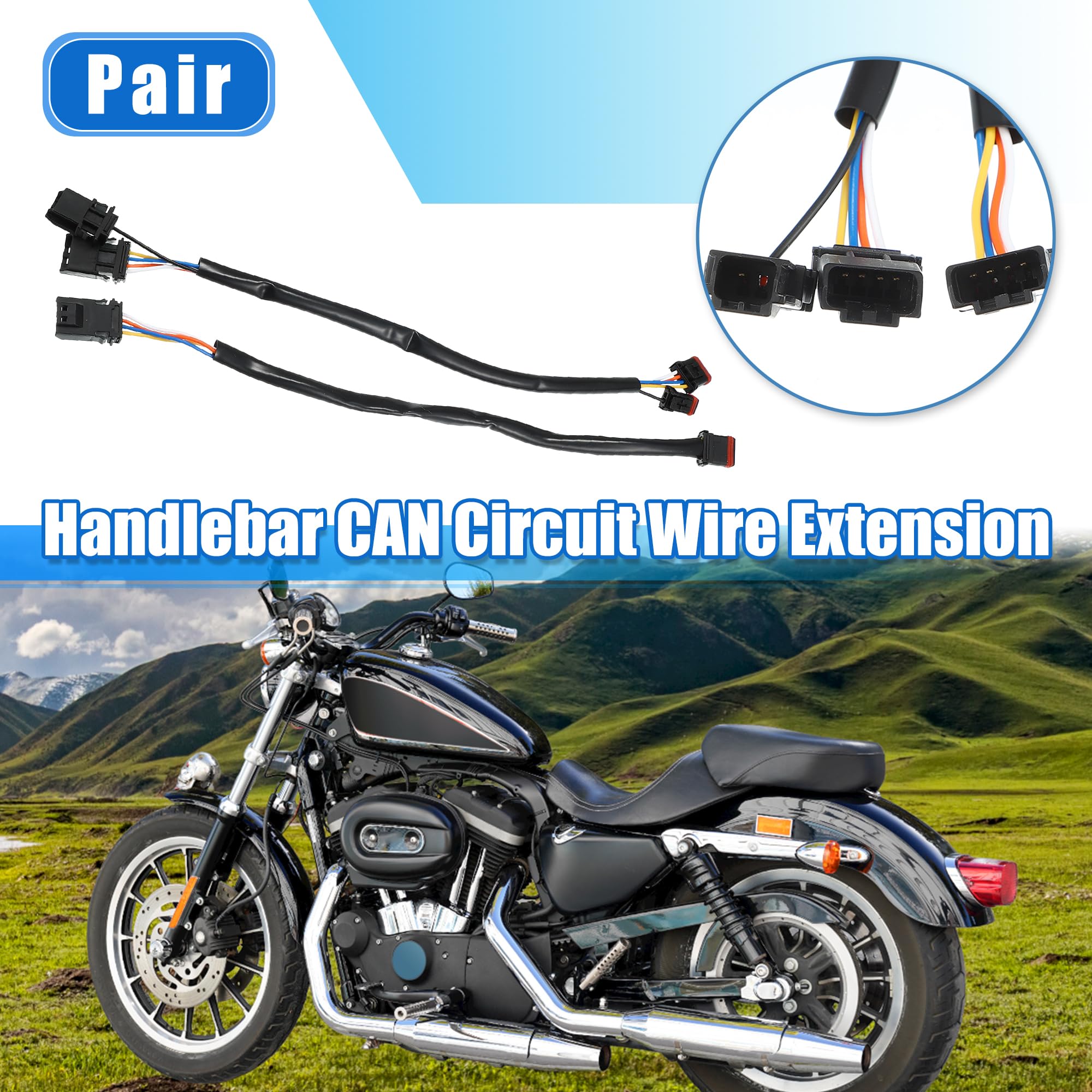 Amazon | X AUTOHAUX ハンドルバー CAN バス回路ワイヤー 延長ハーネス