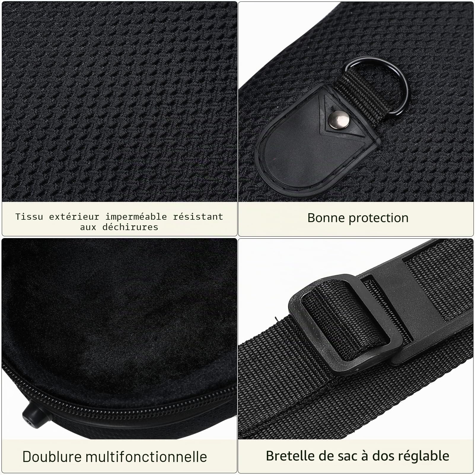 Vaguelly Valise pour saxophone alto - Oxford - Imperméable - Légère - Avec rembourrage - Sangle d'épaule - Poche extérieure - de transport pour saxophone alto - Noir