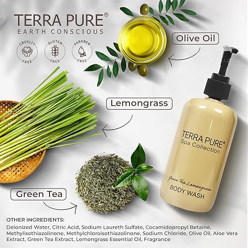 Miniatura 4 de Terra Pure Gel de baño  Colección Spa  Servicios del hotel en botella con bomba  10.14 oz.  10.1 fl oz (botella individual)