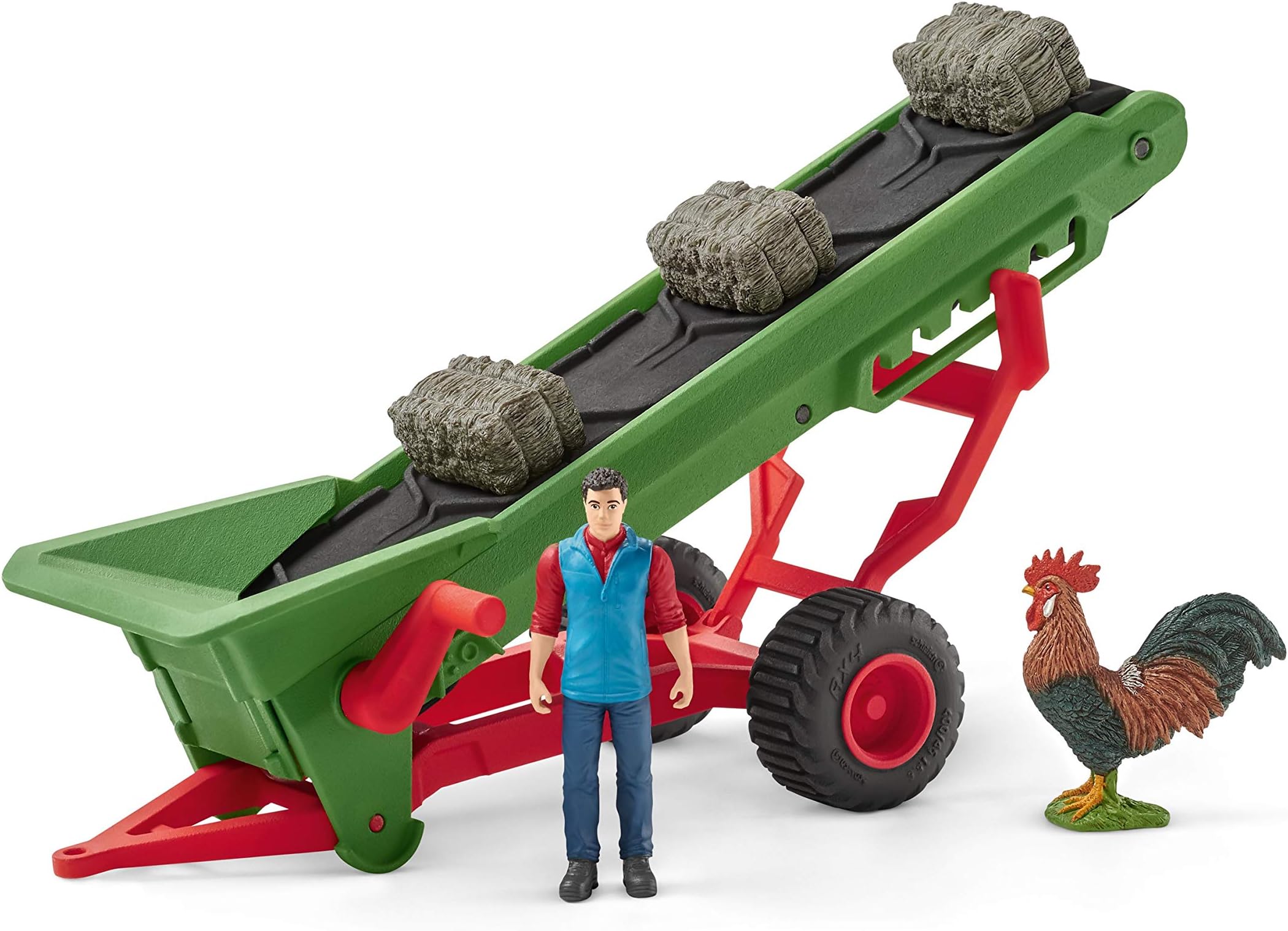 Schleich FBA_42377 Farm World Hay Conveyor with Farmer Toy
