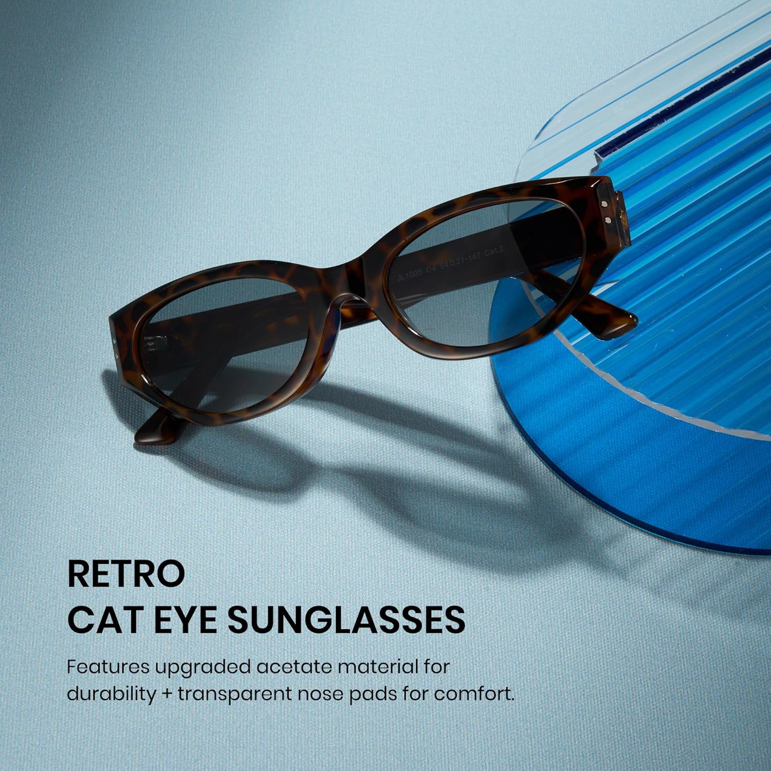 Cyxus Acetate Cateye Sunglasses for Women, Lightweight for All-Day Wear UV400 Protection for Driving, Travelling, Party 1349