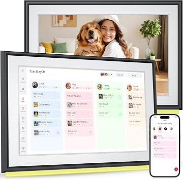 BIGASUO 10.1 Digital Calendar, Smart Touchscreen Interactive Display, Electronic Organizer for Monthly, Weekly & Daily Agenda, Chore Chart, Meal Planner, To Do List, Family Schedules, Picture Frame
