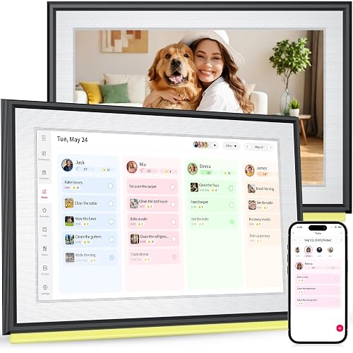 BIGASUO 10.1" Digital Calendar, Smart Touchscreen Interactive Display, Electronic Organizer