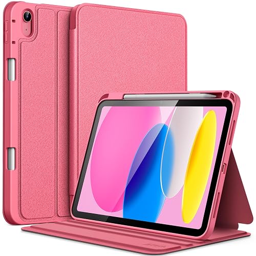 JETech Cover Case for iPad (A16) 11th/10th Generation (2025/2022) with Pencil Holder, Slim Folio Stand Protective Tablet Cover, Multi-Angle Viewing (Pink)