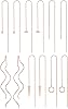 ORAZIO 6 Pairs Stainless Steel Chain Tassel Earrings for Women Lightweight Wave Threader Ball Dangle Drop Minimalist Chain Earrings Set