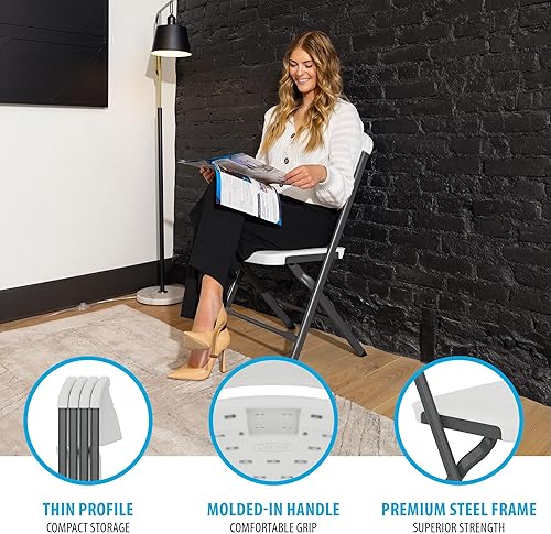 Miniatura 6 de Lifetime Sillas plegables, silla plegable resistente contorneada para mayor comodidad, paquete de 4