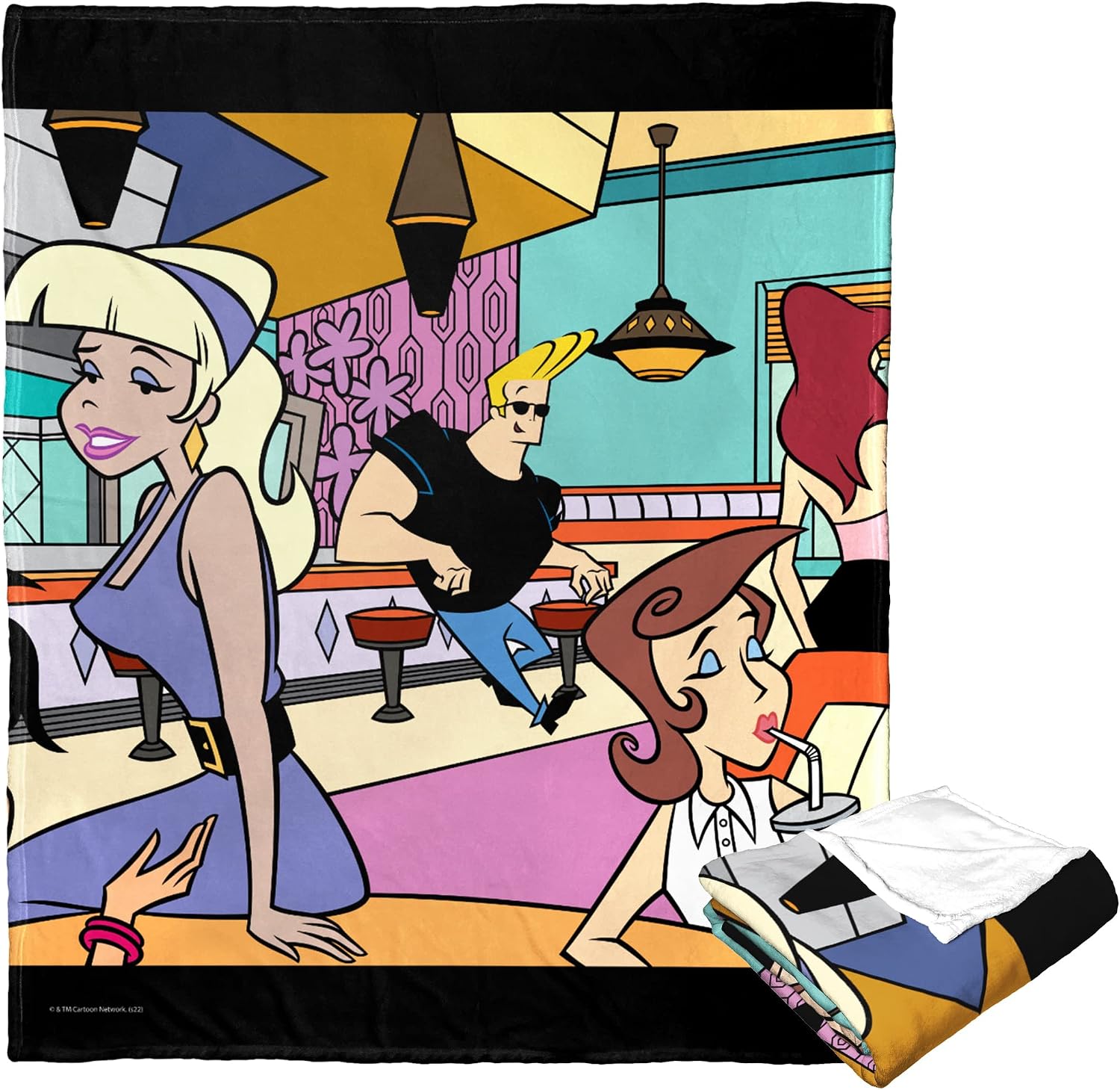 NORTHWEST Cartoon Network - Johnny Bravo Silk Touch Throw Blanket, 50" x 60", Reliable with The Ladies