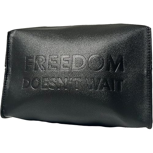 Yves Saint Laurent YSL FREEDOM DOESNT WAIT Cosmetic Black Large Pouch Makeup Bag YSL Fragrance Bag (8L X 5H X 4W) - Large 5369
