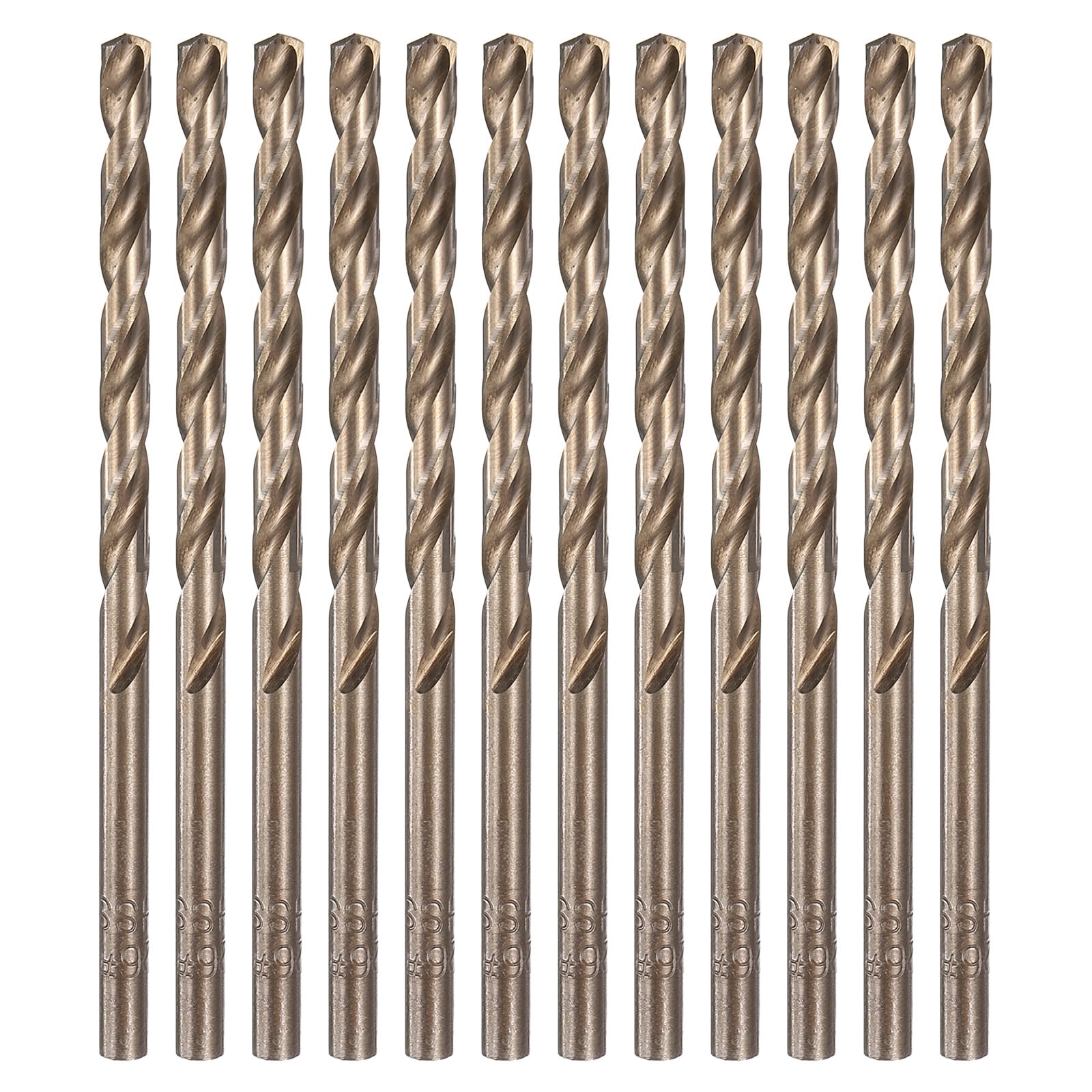 HARFINGTON 12pcs Cobalt Drill Bit, #26 0.147" HSS-CO Aircraft Twist Drill Bit with Straight Round Shank for Drilling Stainless Steel Cast Iron Tough