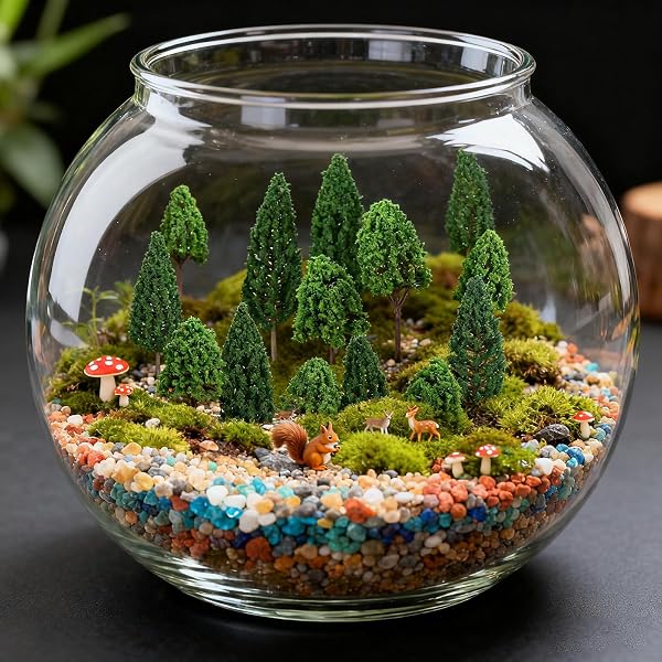 50 Stück Modellbau Bäume, Modell Bäume Miniatur, Landschaft Modell Bäume, Mixed Bunt Modell Baum, Mixed Bäume, Zug Bäume, für DIY Landschaft, Miniaturlandschaften, Sandtisch, Landschaftsmodell(3- 6cm) - 4