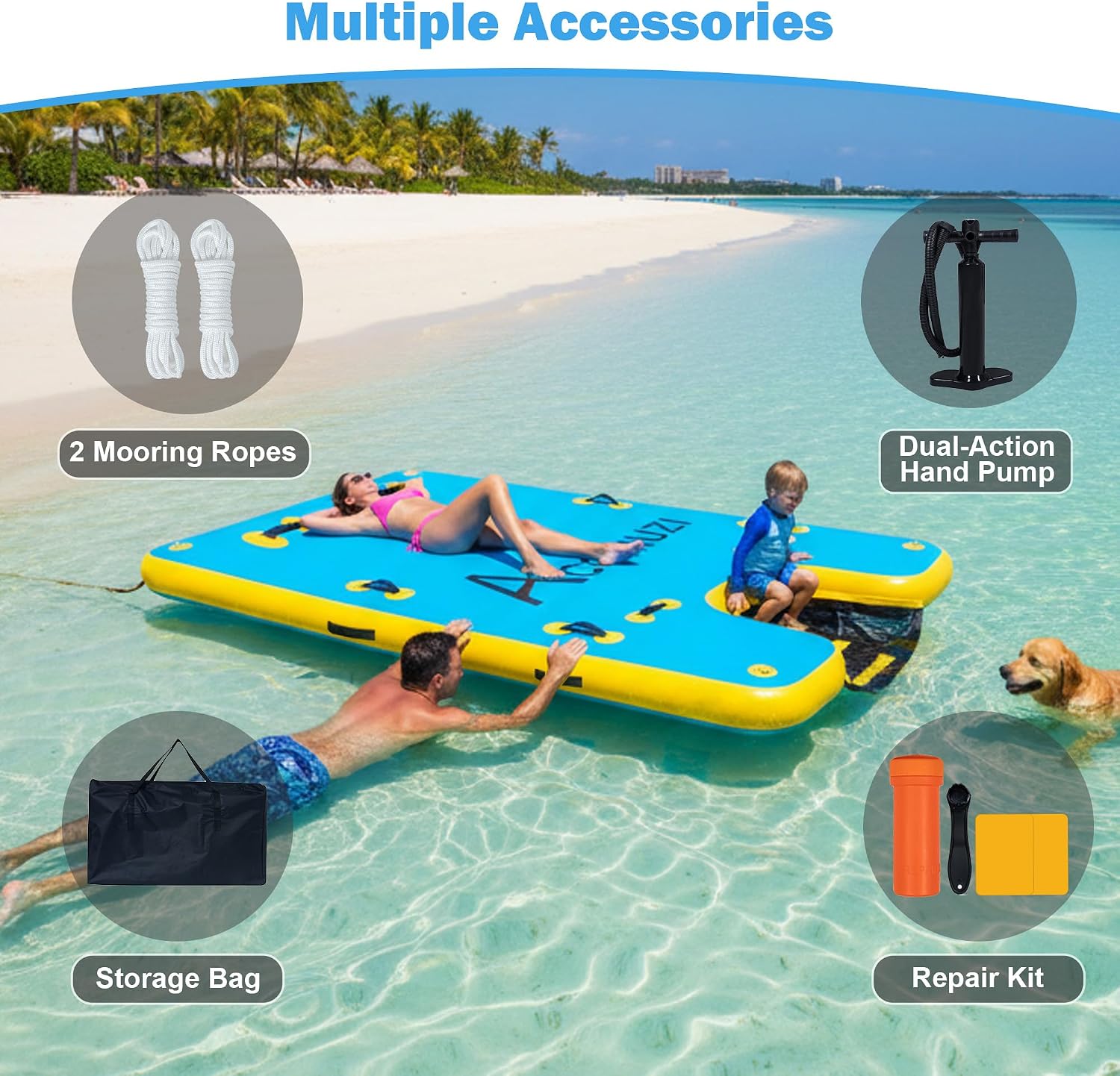 Inflatable Dock with Dog Ramp, 8/10/12FT Floating Dog Dock image 2