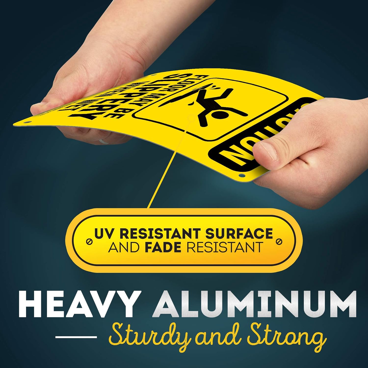 Caution Wet Floor Sign Slippery When Wet, 7” x 10” Industrial Grade Aluminum, Easy Mounting, Rust-Free/Fade Resistance, Indoor/Outdoor, USA Made by MY SIGN CENTER: Industrial & Scientific